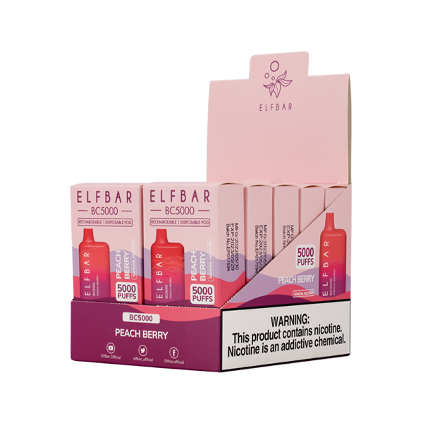 Elf Bar Bc5000 Peach Berry Disposable Vape