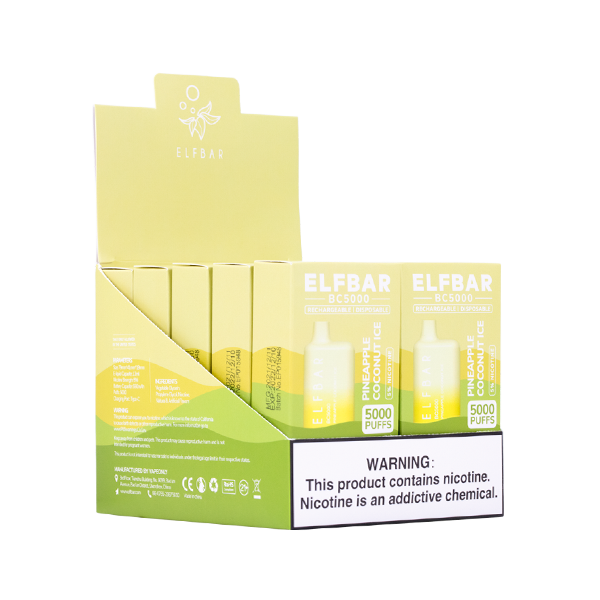 Elf Bar BC5000 Pineapple Coconut Ice | Puff N Fun Smoke Shop Elf Bar BC5000 Pineapple Coconut Ice | Puff N Fun Smoke Shop